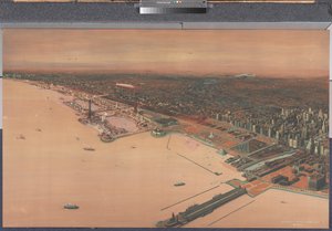 Uitzicht op de skyline van Chicago - Eeuw van Vooruitgang door William Starbuck Macy